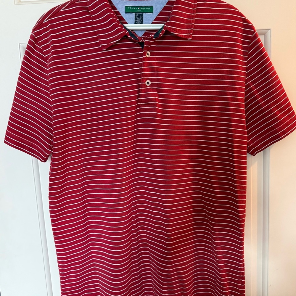 Tommy Hilfiger Red Striped Polo Shirt